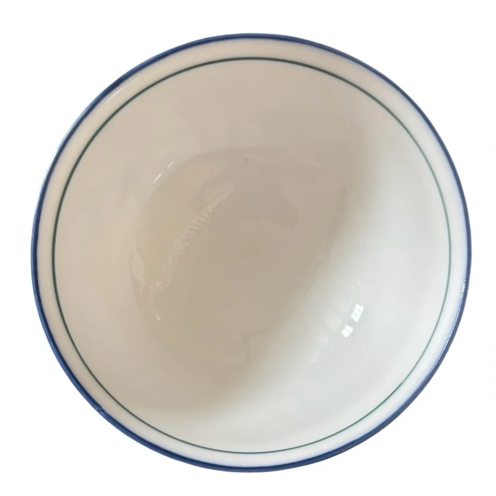 Hand-Painted Chinese small Porcelain rice Bowls 2  hand stamped bamboo butterfly